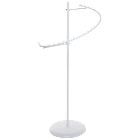 SSWBasics White Spiral Clothing Rack - 29 Ball Round Clothing Racks for Retail - Premium Retail Clothing & Garment Racks for Display