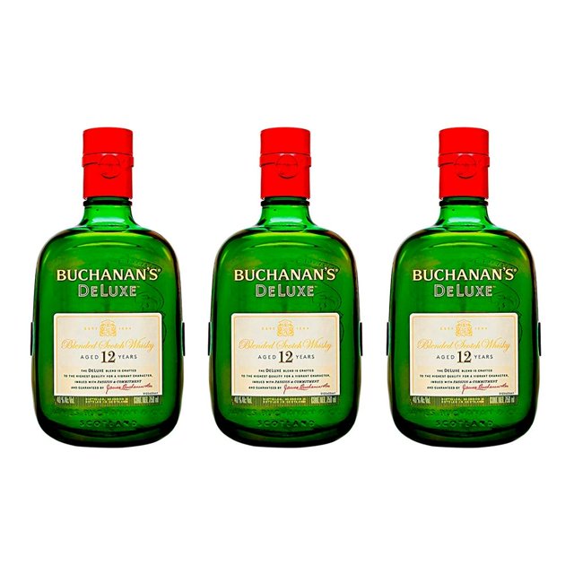 Paquete 3 Botellas Whisky Buchanan's De Luxe 12 años Escocés 750 ml