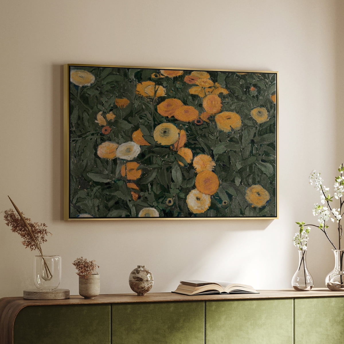 Vintage Botanical Print-LXXV By Wexford Home Framed in Gold Wood Gallery Wrapped Canvas 25 in. x 37 in.