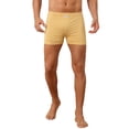 thumbnail image 4 of INSPIRE CHIC Men's Plaid Mid-Waisted Lightweight Breathable Knitted Boxer Shorts 3 Packs 32 1 Black 1 Dark Blue 1 Yellow, 4 of 5