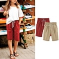 thumbnail image 4 of breaise 2 Pack Toddler Boys Girls Athletic Shorts Casual Drastring Elastic Waist Running Shorts Loose Fit Knee Length Sports Shorts with Pockets, 4 of 4