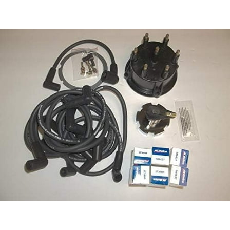 Mercruiser Thunderbolt 4.3 L V6 Distributor Cap Rotor Spark Plug Wires Kit Set with MR43T Plugs by FASWORX