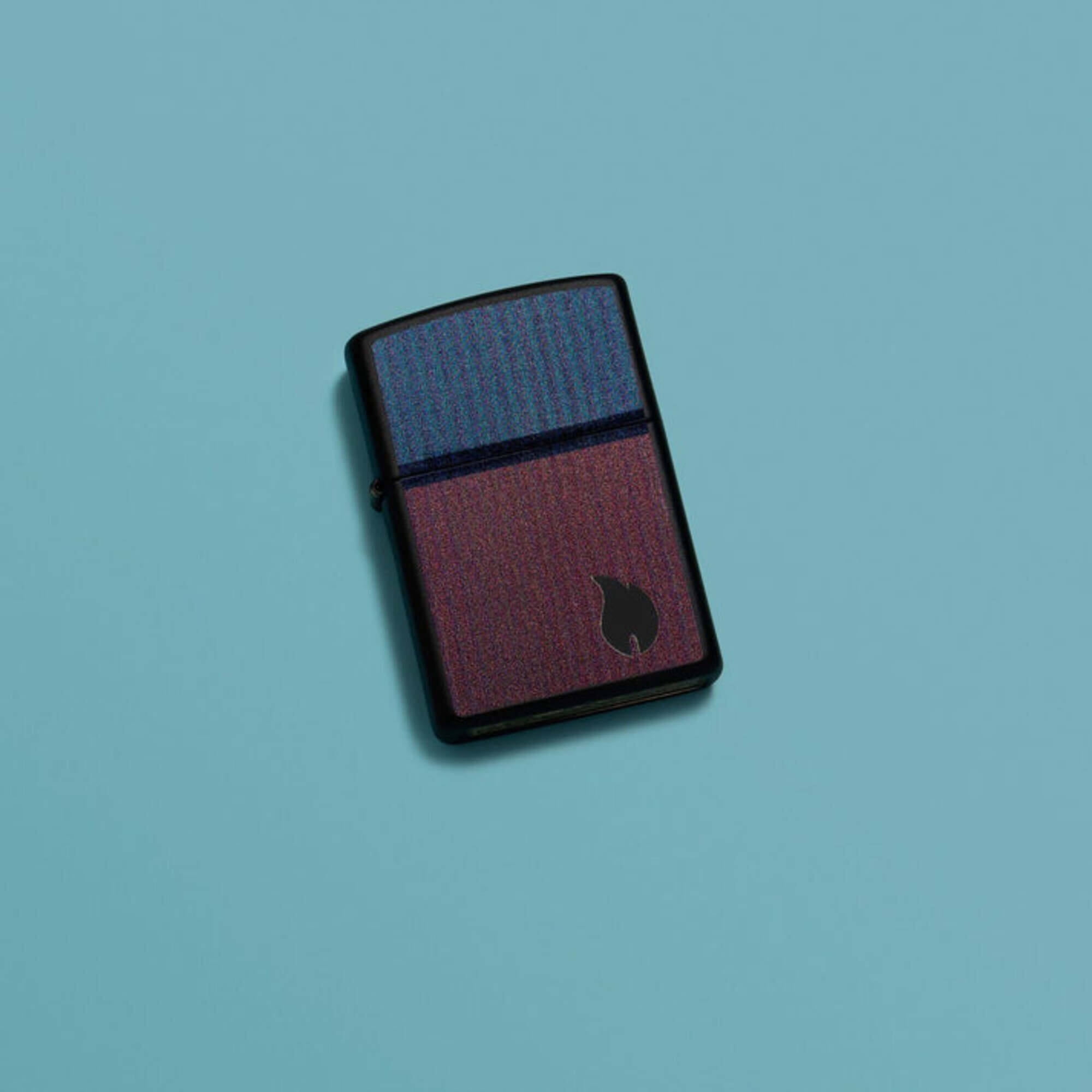 Zippo 46476 Color Block Flame Design Matte Black Pocket Lighter