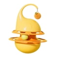 thumbnail image 1 of Juguete de inteligencia para gatos, plato giratorio, dispensador de golosinas, multiusos, estable, almacenamiento de alimentos, juego interactivo para amarillo, 1 of 10