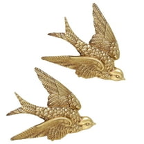 Worgeous  2 Pcs Swallow Decoration Accent Garden Bird Sculpture Golden