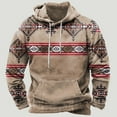 thumbnail image 4 of Lolmot Mens Hoodies Pullover Casual Fashion Print Blouse Tops Long Sleeve Loose Tribal Fleece Sweatshirt with Pocket, 4 of 4