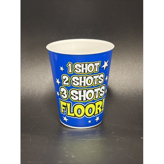 Shot glass: 1 Shot, 2 Shot, 3 Shot FLOOR! Party Supply (2 Inches Tall)