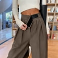 thumbnail image 5 of BADHUB Womens Dress Pant Pleat Business Casual High Waisted Pant Fashion Offic Slack Solid Color Trousers Coffee M, 5 of 6