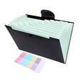thumbnail image 1 of Green 12-Grid Mini Accordion File Folder for office Supplies Bill Storage Transparent Folder 9.06X9.06X0.79 Inches, 1 of 7