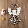 thumbnail image 2 of Arvbitana Baby Girls Clothes Set, Backless Square Collar Romper + Bow-knot Headband for Summer, 2 of 8