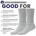 thumbnail image 2 of GERVRA Diabetic Socks for Men & Women – 9 Pack Non-Binding Extra Wide Top, Cotton Blend Crew Socks for Swollen Feet (13-15, Grey), 2 of 6