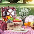 thumbnail image 2 of Cesta de picnic HYBDAMAI de mimbre para 4 personas con manta y enfriador, 2 of 8