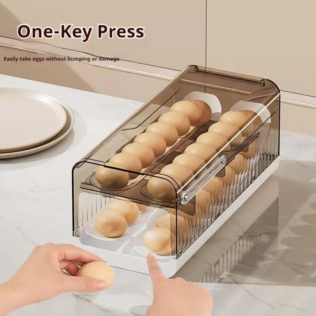 HannLk Space Saving Refrigerator Eggs Holder Eggs Storage Organizer For Easy Access