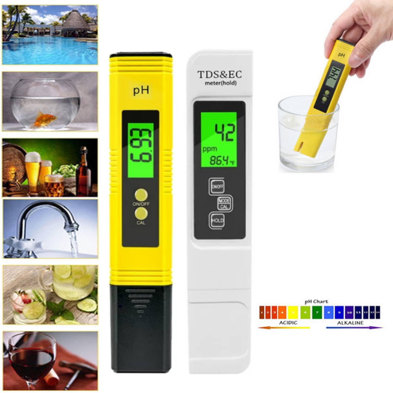 EEEkit Digital PH Meter TDS EC Meter Combo, 0.01PH Accuracy Water