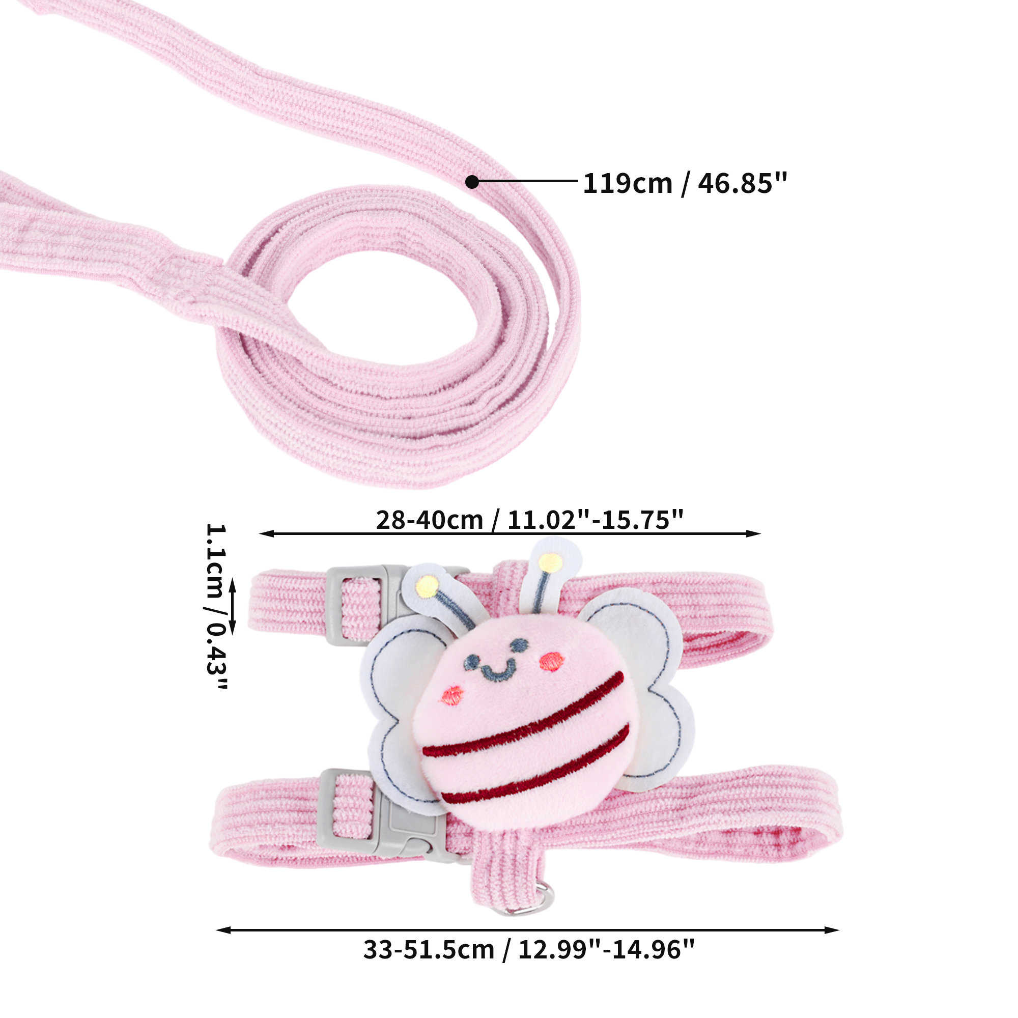 Unique Bargains Adjustable Easy Control Dog Vest Cat Harness and Leash Set Pink M