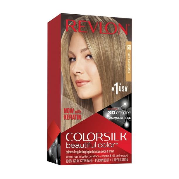 Revlon Colorsilk Beautiful Color Permanent Hair Dye With Keratin 100 Gray Coverage Ammonia Free 60 Dark Ash Blonde Walmart Com Walmart Com