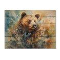 thumbnail image 3 of Designart "Grizzly in Majesty II" Animals Print on Natural Pine Wood, 3 of 5
