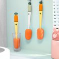 thumbnail image 4 of Injueey Cepillo de limpieza 3 en 1, fregador de botellas, cepillos de de zanahoria, mango largo, pared, limpieza doméstica multiusos Suministros de limpieza para el hogar, 4 of 6