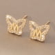 thumbnail image 5 of Pendientes sencillos con inicial A y un dulce encanto, pendientes de mariposa con circonitas con incrustaciones de cobre y pendientes explosivos, 5 of 5