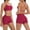 Red, variant on Women's 2 Piece Workout Set Backless Sports Bras High Waist Shorts Sets Seamless Yoga Gym Activewear, S
