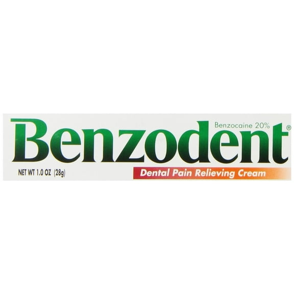 Benzodent Dental Pain Relieving Cream Temoorary Relief on Denture Pains 1oz