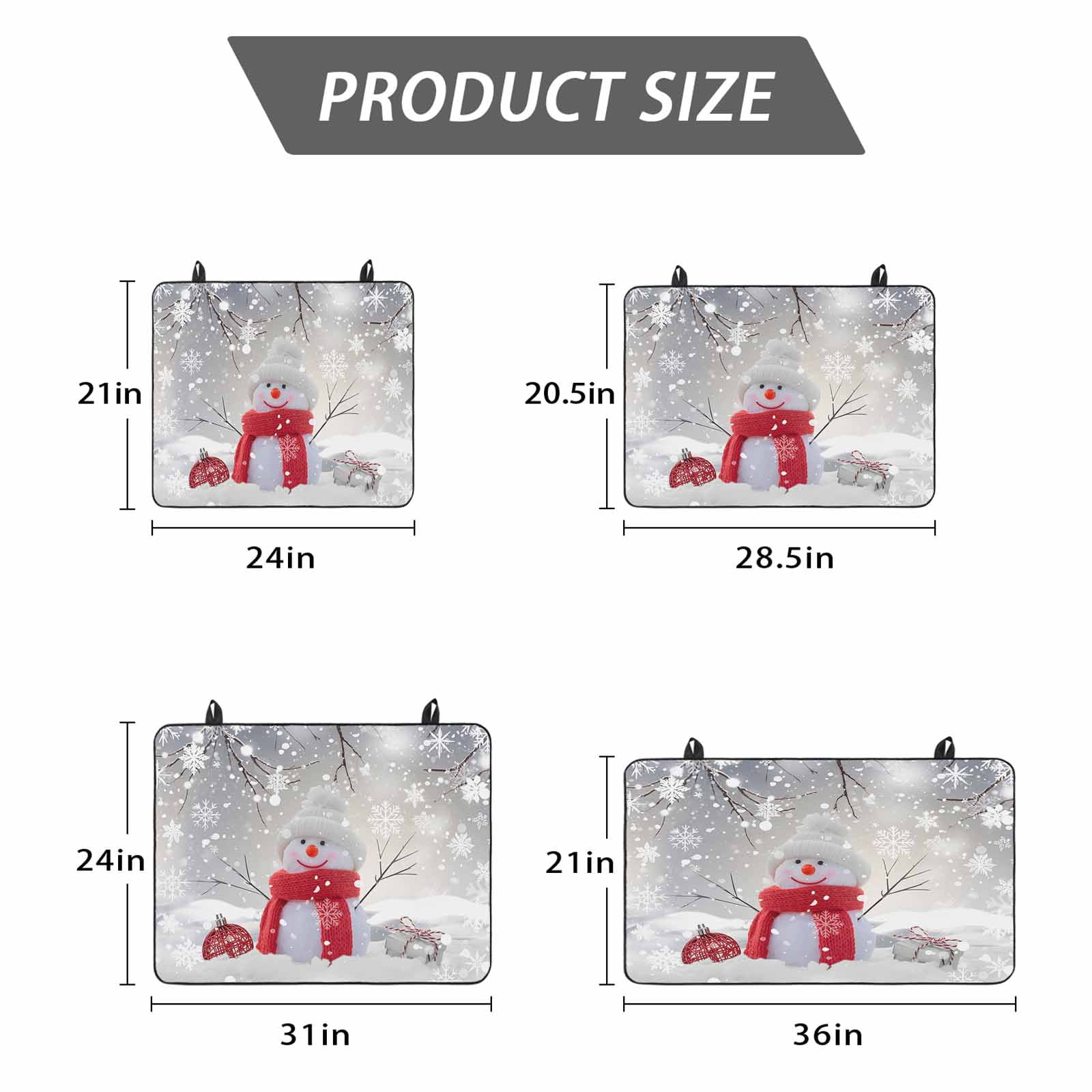 Grey Snowman Christmas Stove Top Cover for Electric Stove, Heat-proof & Non Slip Glass Top Stove Cover Protector, Xmas Snowflake Branch Kitchen Flat Cooktop Rubber Mat 24x21 Inches