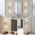 thumbnail image 2 of Set of 2 Modern Wall Sconces, Brushed Nickel Hardwired Bathroom Vanity Lights with Clear Glass Shades, Wall Mounted Fixtures for Mirror, Hallway, Bedroom & Entryway (Bulbs Not Included), 2 of 6