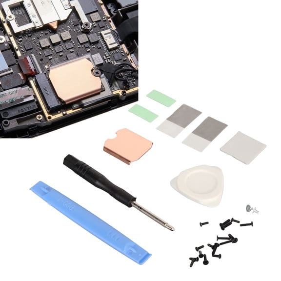 Computer Case Fans Solid State Drive Heatsink Thermal Pad, SSD Copper Heat Sink Cooling Thermal Paste Fast Heat Dissipation for M.2 2230 NVME SSD for Back Cover Opening Tools