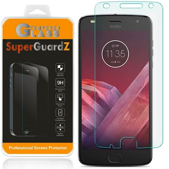 [2-Pack] For Motorola Moto Z2 Play - SuperGuardZ Tempered Glass Screen Protector [Anti-Scratch, Anti-Bubble]   2 Stylus Pen