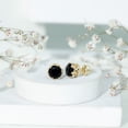 thumbnail image 4 of Rosec Jewels Natural Black Spinel Solitaire Crown Stud Earrings - 3 Carat - AAA Quality - Ready to Gift, 18K Yellow Gold, 4 of 7