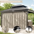 thumbnail image 3 of Pakunoda 11' X 6.5' Gazebo Universal Replacement Privacy 4-Panel Curtains, Waterproof Outdoor Curtains Cream Sidewall with Zipper for Patio Garden Backyard 10' X 12' Gazebo, Curtain Only, 3 of 8