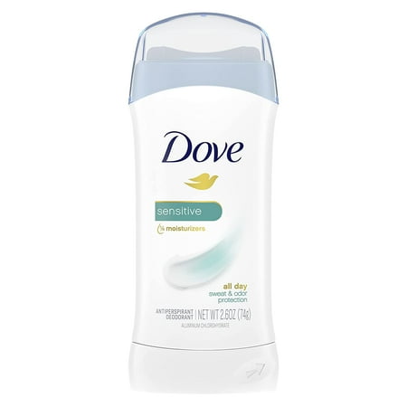 Dove Sensitive Sweat and Odor Protection Women's Antiperspirant Deodorant Stick, 2.6 oz