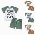 thumbnail image 5 of Kaprioy Baby Boy Outfits Toddler Baby Boy Summer Clothes Letter DAD'S little DUDE Print Shorts Set 0 6 12 18 24 Months 2T 3T 4T Outfits Baby Boys Summer Outfit Top Shorts 2 Piece Clothes Set, 5 of 5