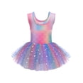 thumbnail image 2 of Oudiya Ballet Leotards for Girls Sparkly Sleeveless Mesh Dance Dress Tutu Ballerina Costume for Kids 3-11Y, 2 of 7