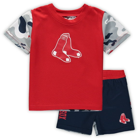 Newborn & Infant Red/Navy Boston Red Sox Pinch Hitter T-Shirt & Shorts Set