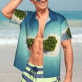 thumbnail image 5 of Yiaed Paradise Island Print Hawaiian Shirt for Men Short Sleeve Button Down Shirts Beach Shirts for Men-Medium, 5 of 5