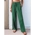 thumbnail image 4 of Pantalones Palazzo de para Mujer, Elegantes, de Verano, de Pierna , Holgados, Estilo Bohemio, de , para Playa, con Bolsillos. Verde Tinta M, 4 of 10