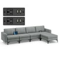 thumbnail image 1 of Costway Modular L-shaped Sectional Sofa w/ Reversible Chaise & 4 USB Ports Dark Grey, 1 of 10