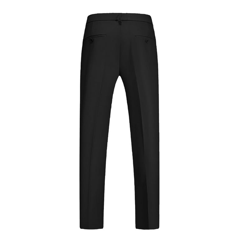 YUHAOTIN Black Sweatpants Baggy Cargo Men's Classic Veneer Crease Flat Head  Chinos Mature Men's Straight Leg Pants,Black 