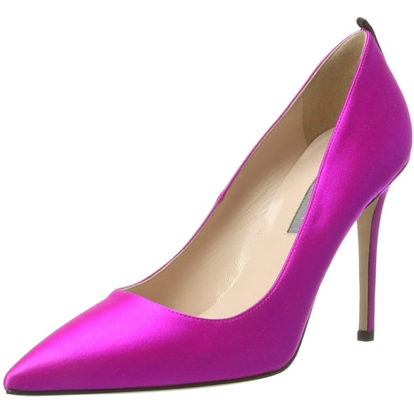 SJP by Sarah Jessica Parker Women's Fawn Pointed Toe Classic Pump, Pink Satin, 5 Medium US