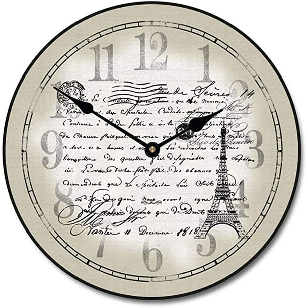 Memories of Paris Wall Clock Beautiful Color, Silent Mechanism, Made