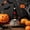 black, variant on Light Up Halloween Gnome Desktop Decorations, Orange & Black Glowing Faceless Dwarf w/ Pumpkin Wand & Witch Hat, Battery Operated Spooky LED Ornaments for Table Tiered Tray & Party Decor, B