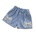 thumbnail image 2 of WOLLED Little Girls Cotton Jeans Shorts Summer Flower Shorts for Kids Toddler Stylish Denim Shorts Pants Size 3-13 T, 2 of 9