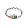 thumbnail image 5 of Pulsera de cadena Pride, pulsera de acero inoxidable, pulsera unisex arcoíris para hombres/mujeres, 5 of 5