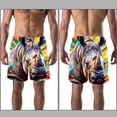 thumbnail image 3 of luoweisi Men's Beach Shorts Quick Dry Swim Trunks with Mesh Lining Abstract Rhinoceros XL, 3 of 5