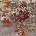 thumbnail image 1 of Ahgly Company Machine Washable Indoor Square Industrial Modern Dark Sienna Brown Area Rugs, 5' Square, 1 of 7