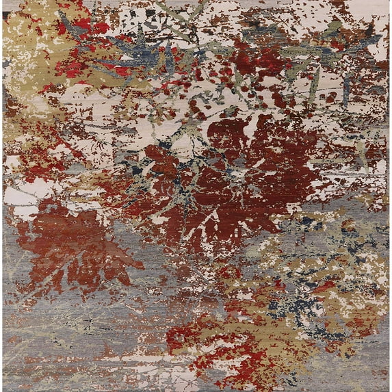 Ahgly Company Machine Washable Indoor Square Industrial Modern Dark Sienna Brown Area Rugs, 5' Square