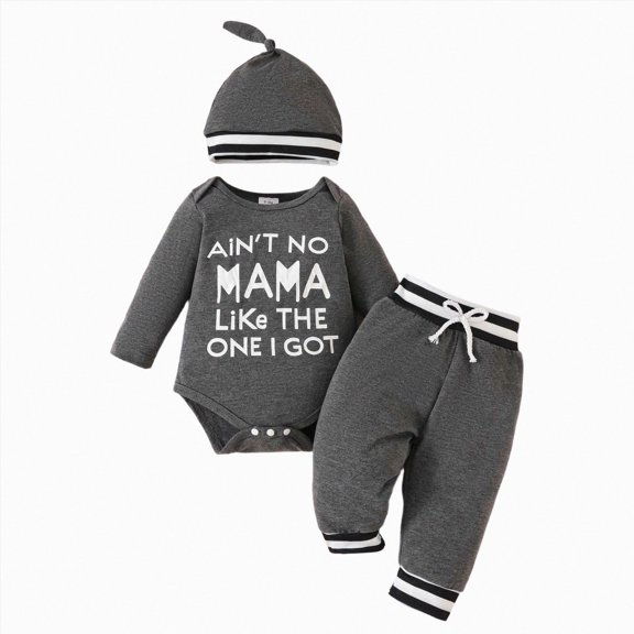 HCNTES Baby Boy Winter Clothes Baby Boys Outfit Newborn Baby Boy Clothes Ribbed Knitted Long Sleeve Rompers Fall Winter Outfits Pants Sets Gifts for Boys 0 3 6 9 12 Months