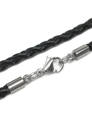 3 Strand Waxed Cord Necklace - Black, 1mm, 16-18 with Silver Plated Copper  Adjustable Clasp
