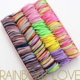 thumbnail image 1 of 50 pzs ligas elásticas para el cabello de nailon color dulce para niñas/ligas elásticas para el cabello Seguro y Básico para niños/femenino Gao Jiahui unisex, 1 of 1
